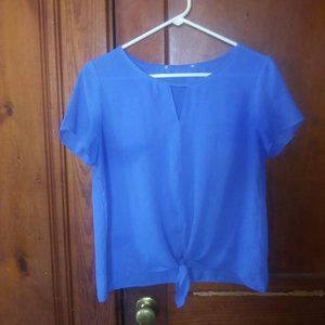 Light Blue Front Tie Shirt